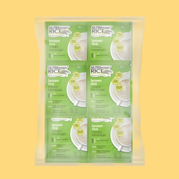 NutriBrownRice®️ Oat with Soy Lecithin Zero Cholesterol 30 sacehts ecobag